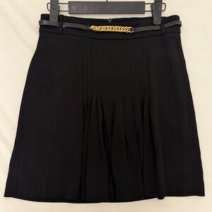 Zara Black Mini Skirt with Gold Chain Accent